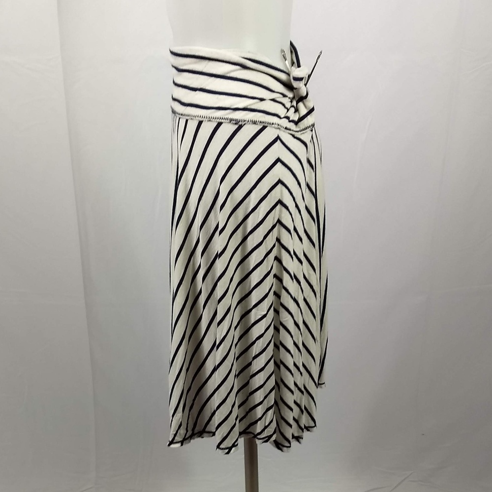 Max Studio SZ Small Ivory Black Striped Skirt EUC - Picture 3 of 6